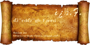 Ördögh Fanni névjegykártya