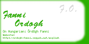 fanni ordogh business card